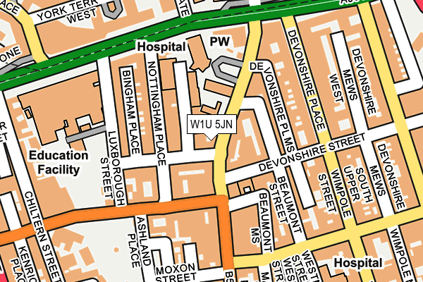 W1U 5JN map - OS OpenMap – Local (Ordnance Survey) W1U 5JN map - OS OpenMap – Local (Ordnance Survey)