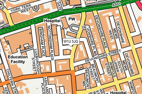 W1U 5JQ map - OS OpenMap – Local (Ordnance Survey) W1U 5JQ map - OS OpenMap – Local (Ordnance Survey)