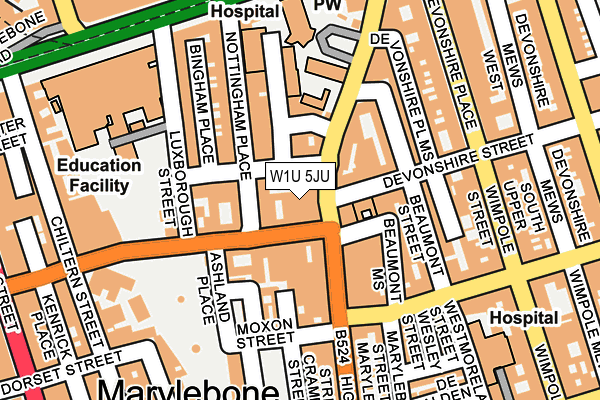 W1U 5JU map - OS OpenMap – Local (Ordnance Survey) W1U 5JU map - OS OpenMap – Local (Ordnance Survey)