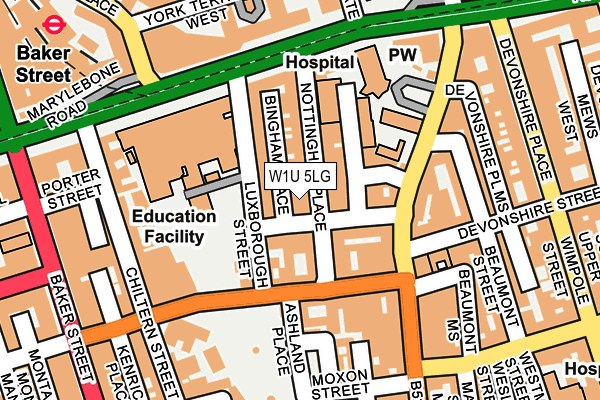 W1U 5LG map - OS OpenMap – Local (Ordnance Survey) W1U 5LG map - OS OpenMap – Local (Ordnance Survey)