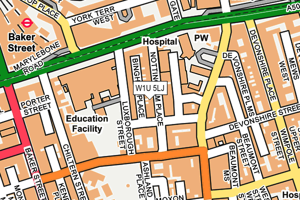 W1U 5LJ map - OS OpenMap – Local (Ordnance Survey) W1U 5LJ map - OS OpenMap – Local (Ordnance Survey)