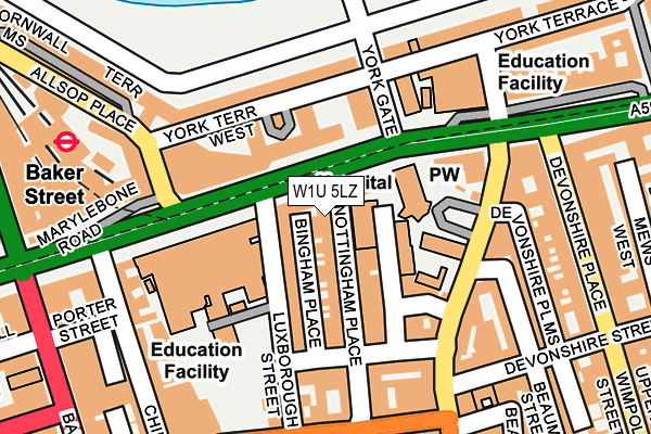 W1U 5LZ map - OS OpenMap – Local (Ordnance Survey) W1U 5LZ map - OS OpenMap – Local (Ordnance Survey)