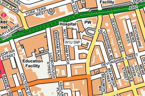 W1U 5NP map - OS OpenMap – Local (Ordnance Survey) W1U 5NP map - OS OpenMap – Local (Ordnance Survey)
