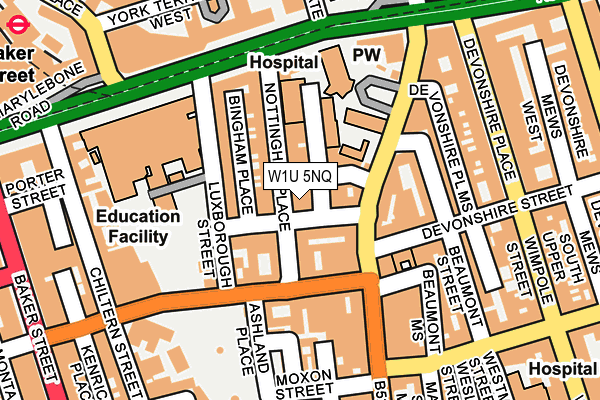 W1U 5NQ map - OS OpenMap – Local (Ordnance Survey)