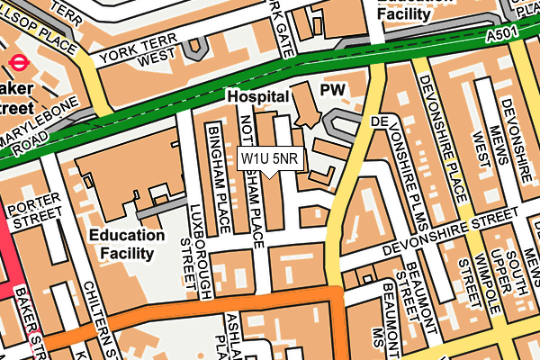 W1U 5NR map - OS OpenMap – Local (Ordnance Survey) W1U 5NR map - OS OpenMap – Local (Ordnance Survey)