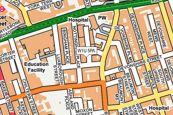 W1U 5PA map - OS OpenMap – Local (Ordnance Survey) W1U 5PA map - OS OpenMap – Local (Ordnance Survey)