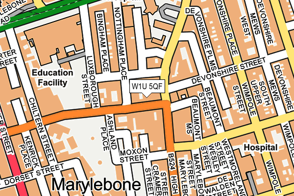 W1U 5QF map - OS OpenMap – Local (Ordnance Survey) W1U 5QF map - OS OpenMap – Local (Ordnance Survey)