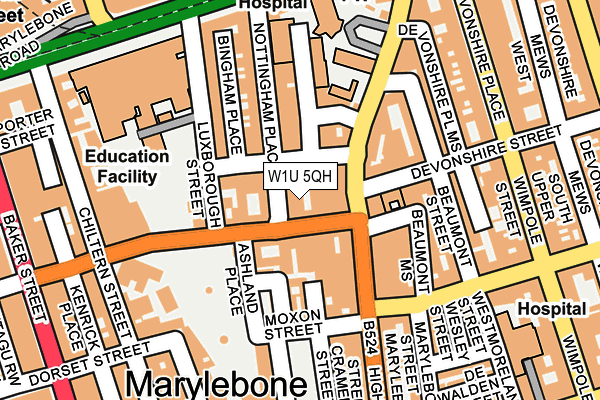W1U 5QH map - OS OpenMap – Local (Ordnance Survey)