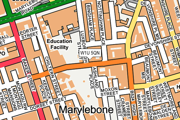 W1U 5QN map - OS OpenMap – Local (Ordnance Survey) W1U 5QN map - OS OpenMap – Local (Ordnance Survey)