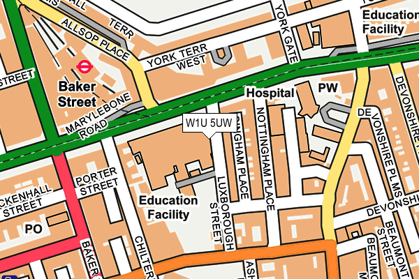 W1U 5UW map - OS OpenMap – Local (Ordnance Survey) W1U 5UW map - OS OpenMap – Local (Ordnance Survey)