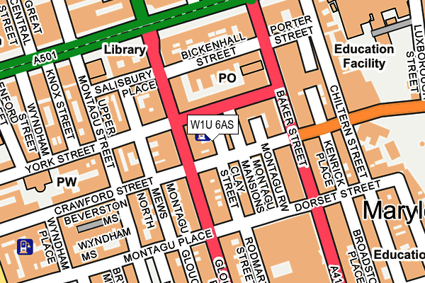 W1U 6AS map - OS OpenMap – Local (Ordnance Survey) W1U 6AS map - OS OpenMap – Local (Ordnance Survey)