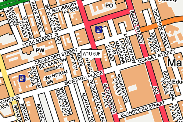 W1U 6JF map - OS OpenMap – Local (Ordnance Survey)
