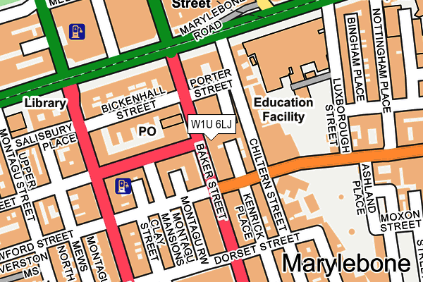 W1U 6LJ map - OS OpenMap – Local (Ordnance Survey)