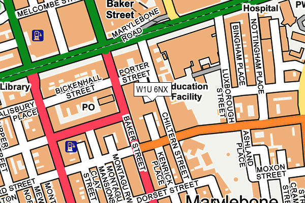 W1U 6NX map - OS OpenMap – Local (Ordnance Survey)