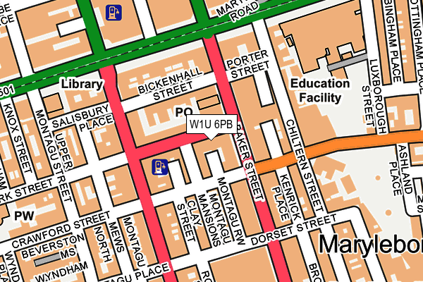 W1U 6PB map - OS OpenMap – Local (Ordnance Survey)