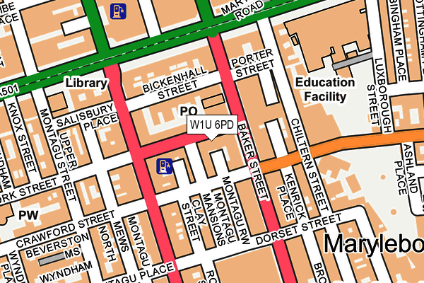 W1U 6PD map - OS OpenMap – Local (Ordnance Survey) W1U 6PD map - OS OpenMap – Local (Ordnance Survey)