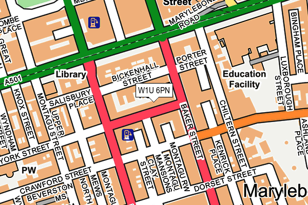 W1U 6PN map - OS OpenMap – Local (Ordnance Survey)