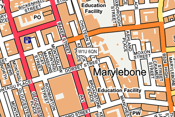 W1U 6QN map - OS OpenMap – Local (Ordnance Survey)