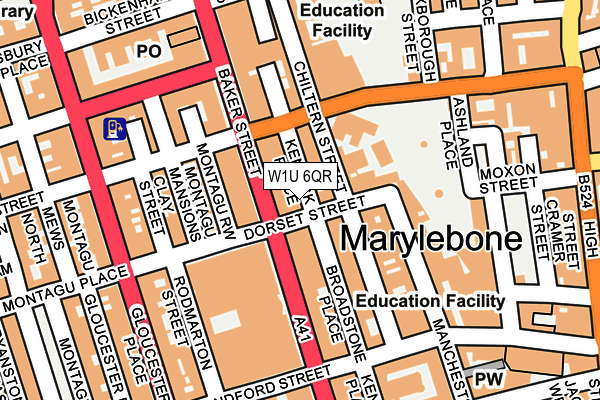 W1U 6QR map - OS OpenMap – Local (Ordnance Survey)