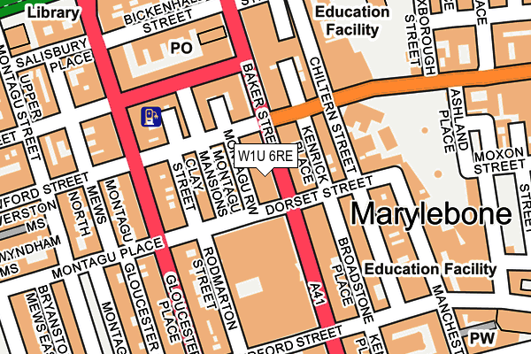 W1U 6RE map - OS OpenMap – Local (Ordnance Survey)