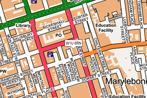 W1U 6RN map - OS OpenMap – Local (Ordnance Survey)