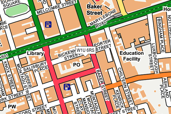 W1U 6RS map - OS OpenMap – Local (Ordnance Survey)