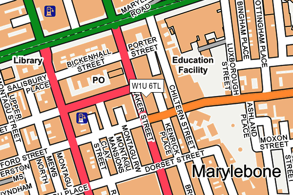 W1U 6TL map - OS OpenMap – Local (Ordnance Survey)