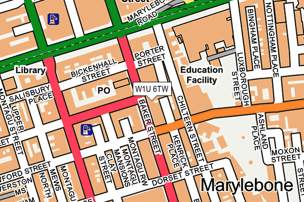 W1U 6TW map - OS OpenMap – Local (Ordnance Survey)