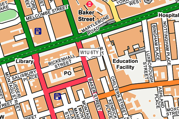 W1U 6TY map - OS OpenMap – Local (Ordnance Survey) W1U 6TY map - OS OpenMap – Local (Ordnance Survey)