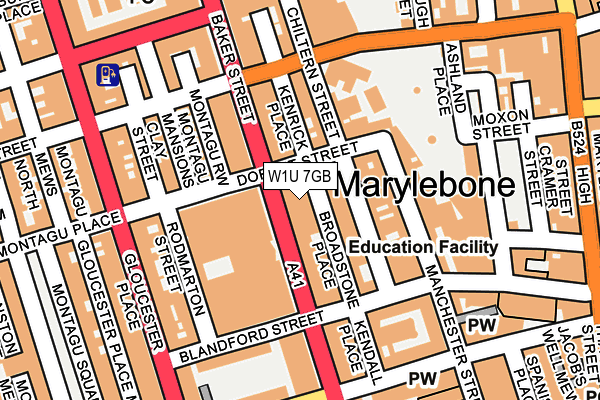 W1U 7GB map - OS OpenMap – Local (Ordnance Survey)