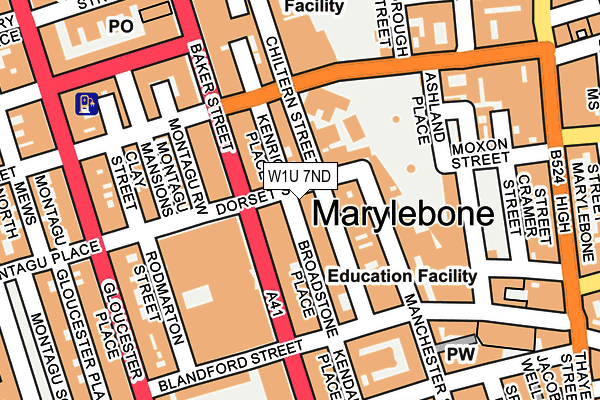 W1U 7ND map - OS OpenMap – Local (Ordnance Survey) W1U 7ND map - OS OpenMap – Local (Ordnance Survey)