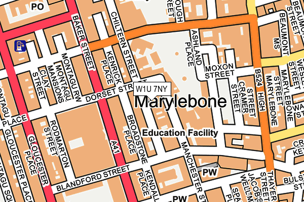 W1U 7NY map - OS OpenMap – Local (Ordnance Survey) W1U 7NY map - OS OpenMap – Local (Ordnance Survey)