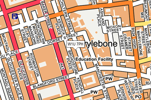 W1U 7PH map - OS OpenMap – Local (Ordnance Survey) W1U 7PH map - OS OpenMap – Local (Ordnance Survey)