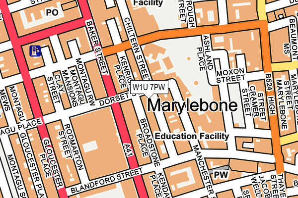 W1U 7PW map - OS OpenMap – Local (Ordnance Survey)
