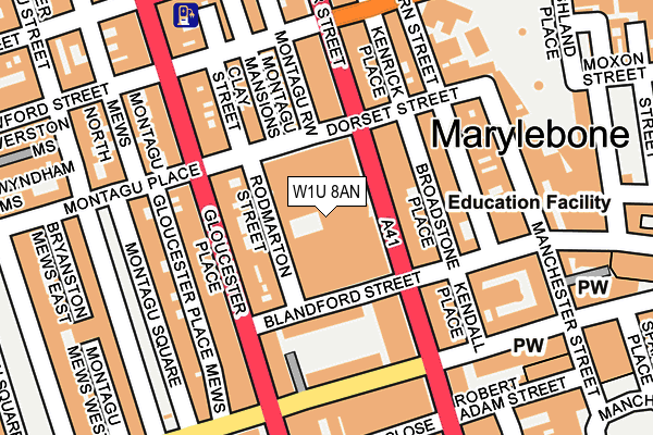 W1U 8AN map - OS OpenMap – Local (Ordnance Survey)
