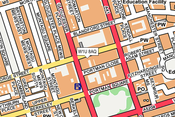 W1U 8AQ map - OS OpenMap – Local (Ordnance Survey) W1U 8AQ map - OS OpenMap – Local (Ordnance Survey)