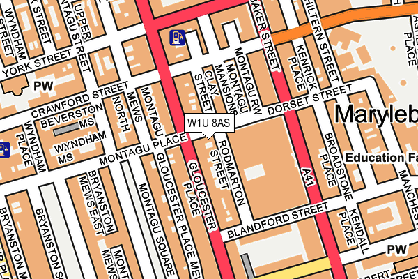 W1U 8AS map - OS OpenMap – Local (Ordnance Survey) W1U 8AS map - OS OpenMap – Local (Ordnance Survey)