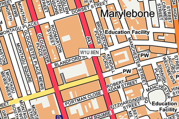 W1U 8EN map - OS OpenMap – Local (Ordnance Survey) W1U 8EN map - OS OpenMap – Local (Ordnance Survey)
