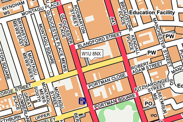 W1U 8NX map - OS OpenMap – Local (Ordnance Survey) W1U 8NX map - OS OpenMap – Local (Ordnance Survey)