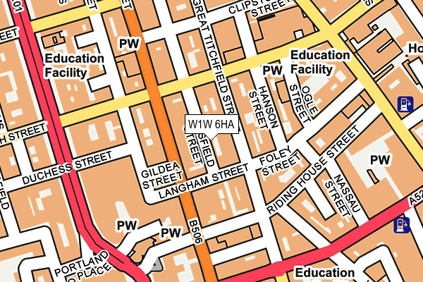 W1W 6HA map - OS OpenMap – Local (Ordnance Survey) W1W 6HA map - OS OpenMap – Local (Ordnance Survey)