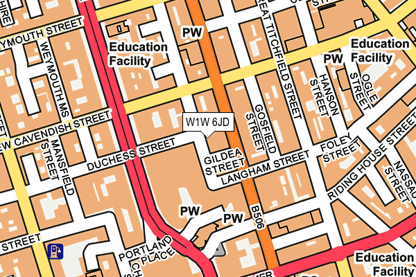 W1W 6JD map - OS OpenMap – Local (Ordnance Survey) W1W 6JD map - OS OpenMap – Local (Ordnance Survey)