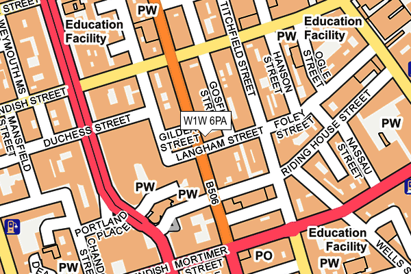 W1W 6PA map - OS OpenMap – Local (Ordnance Survey) W1W 6PA map - OS OpenMap – Local (Ordnance Survey)