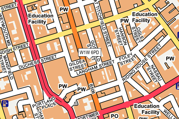 W1W 6PD map - OS OpenMap – Local (Ordnance Survey) W1W 6PD map - OS OpenMap – Local (Ordnance Survey)