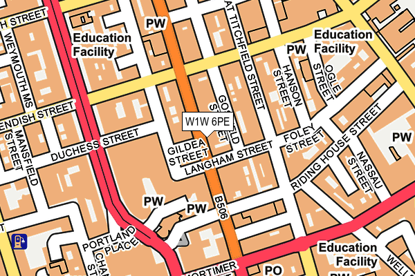 W1W 6PE map - OS OpenMap – Local (Ordnance Survey) W1W 6PE map - OS OpenMap – Local (Ordnance Survey)