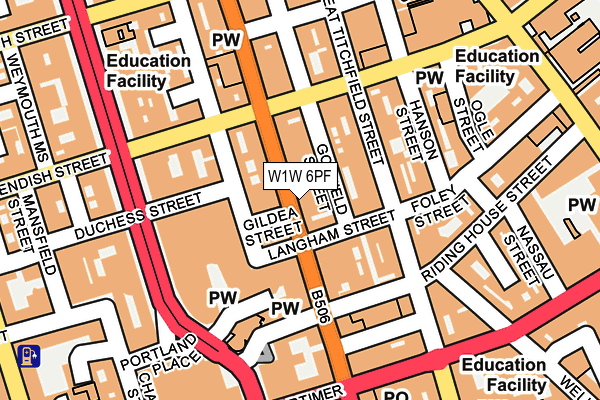 W1W 6PF map - OS OpenMap – Local (Ordnance Survey) W1W 6PF map - OS OpenMap – Local (Ordnance Survey)
