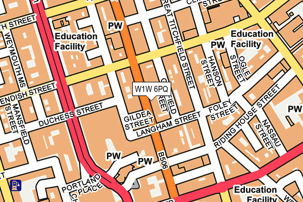 W1W 6PQ map - OS OpenMap – Local (Ordnance Survey) W1W 6PQ map - OS OpenMap – Local (Ordnance Survey)