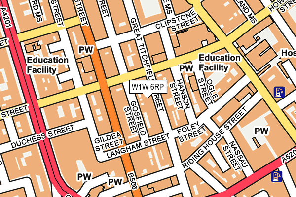 W1W 6RP map - OS OpenMap – Local (Ordnance Survey) W1W 6RP map - OS OpenMap – Local (Ordnance Survey)