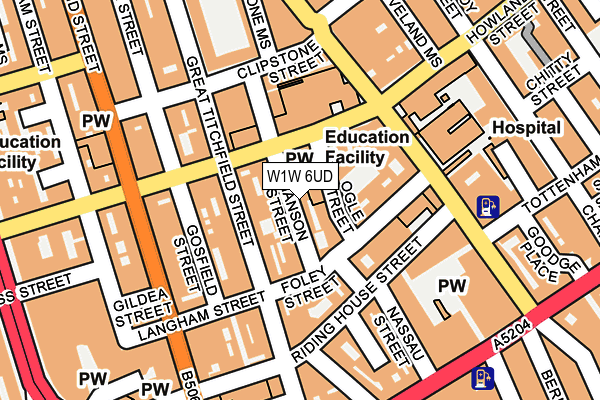 W1W 6UD map - OS OpenMap – Local (Ordnance Survey) W1W 6UD map - OS OpenMap – Local (Ordnance Survey)