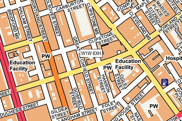 W1W 6XH map - OS OpenMap – Local (Ordnance Survey) W1W 6XH map - OS OpenMap – Local (Ordnance Survey)