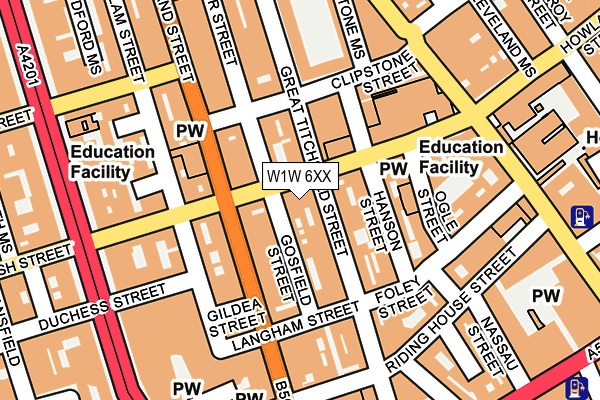 W1W 6XX map - OS OpenMap – Local (Ordnance Survey) W1W 6XX map - OS OpenMap – Local (Ordnance Survey)